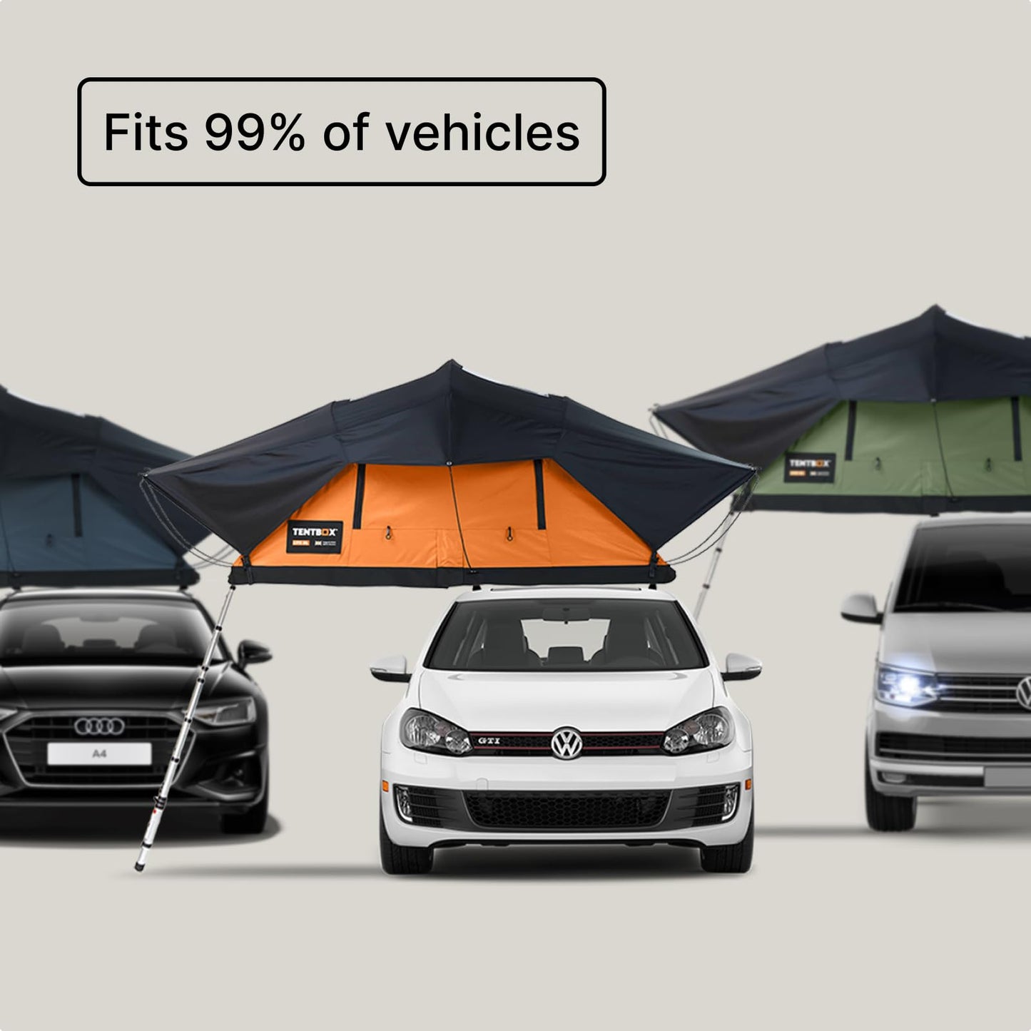 TentBox Lite XL - Sleeps 4 People - Car Roof Top Tent - Four Season Car Camping - Tent Box Roof Tent FITS Most Cars - Premium fold-Out Design, 30 Seconds Set-Up