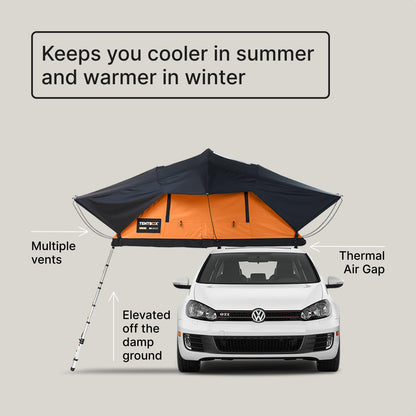 TentBox Lite XL - Sleeps 4 People - Car Roof Top Tent - Four Season Car Camping - Tent Box Roof Tent FITS Most Cars - Premium fold-Out Design, 30 Seconds Set-Up