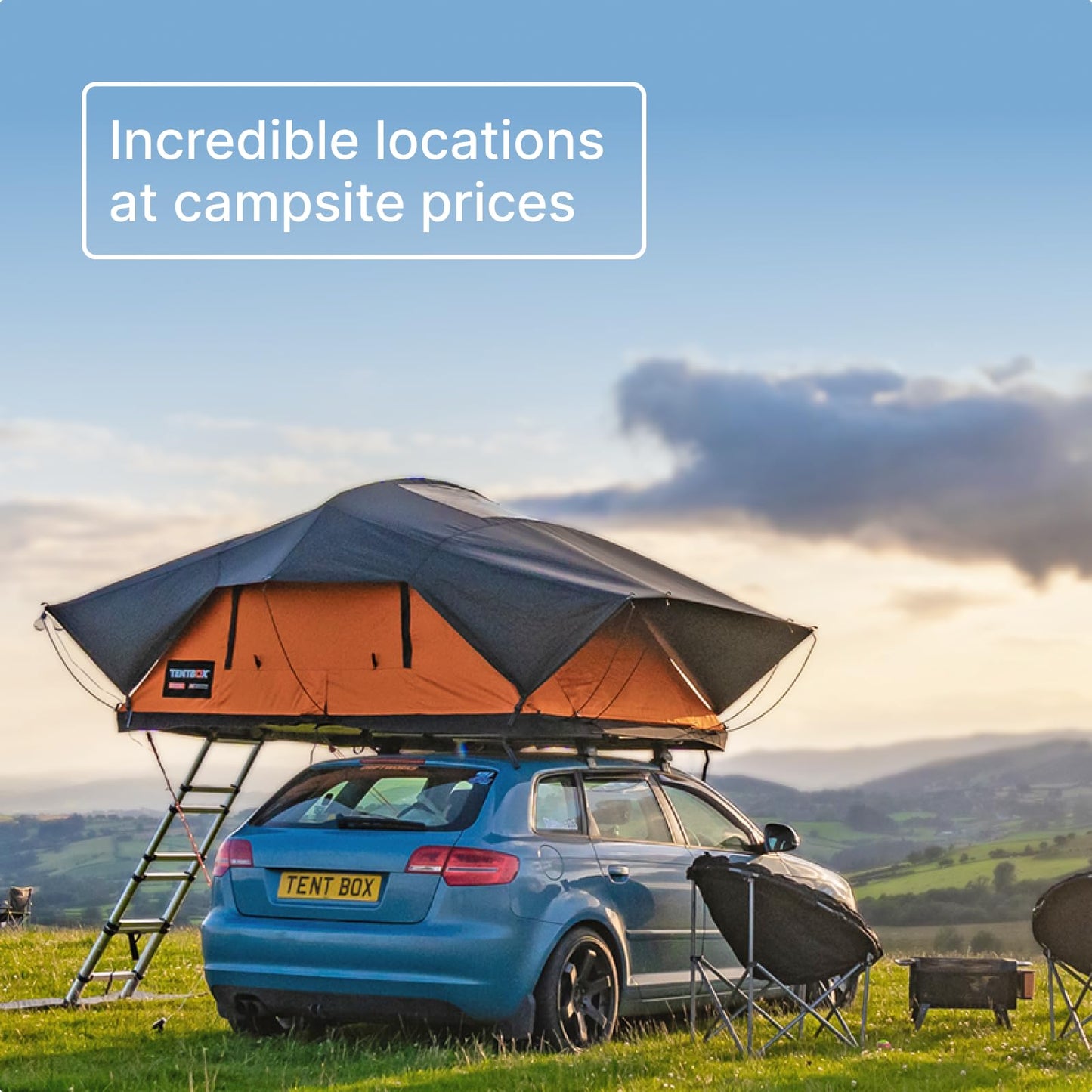 TentBox Lite XL - Sleeps 4 People - Car Roof Top Tent - Four Season Car Camping - Tent Box Roof Tent FITS Most Cars - Premium fold-Out Design, 30 Seconds Set-Up