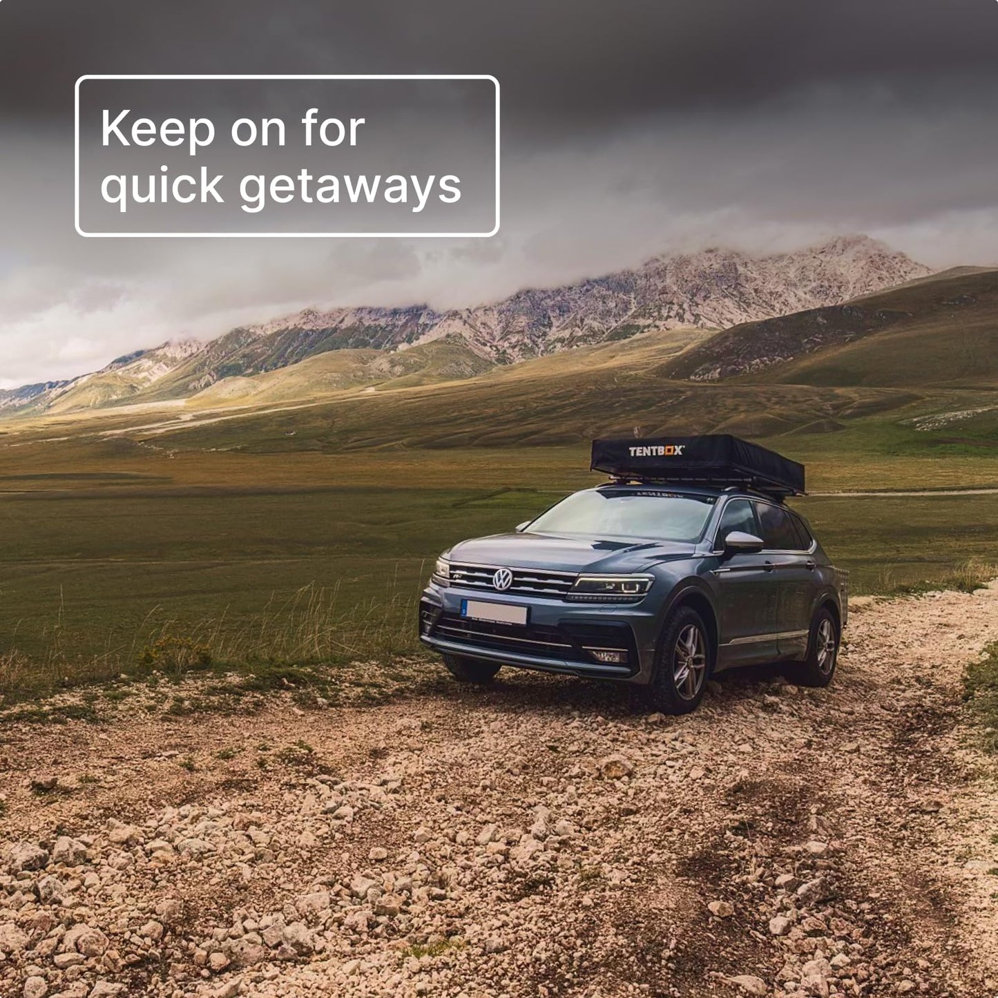 TentBox Lite XL - Sleeps 4 People - Car Roof Top Tent - Four Season Car Camping - Tent Box Roof Tent FITS Most Cars - Premium fold-Out Design, 30 Seconds Set-Up