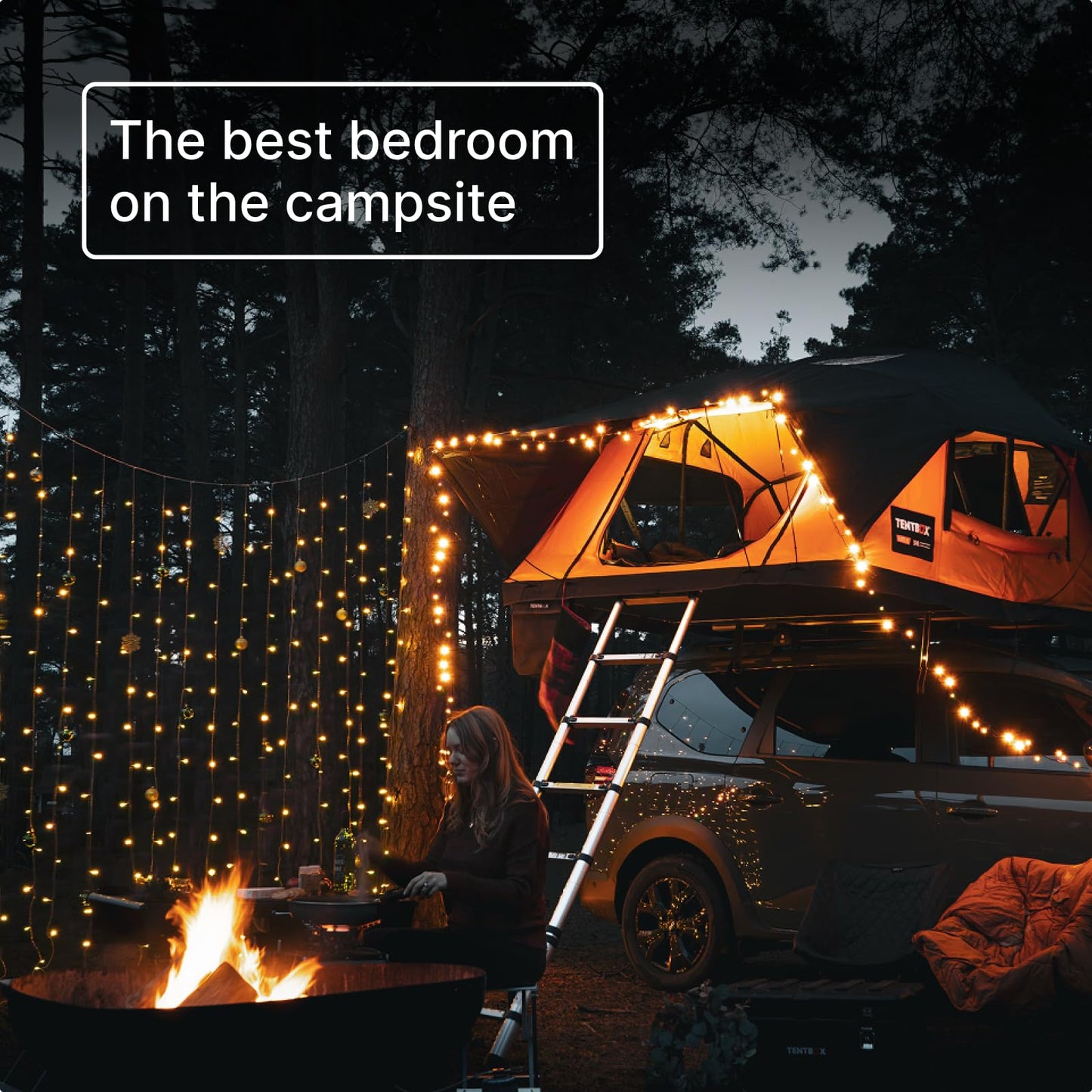 TentBox Lite XL - Sleeps 4 People - Car Roof Top Tent - Four Season Car Camping - Tent Box Roof Tent FITS Most Cars - Premium fold-Out Design, 30 Seconds Set-Up